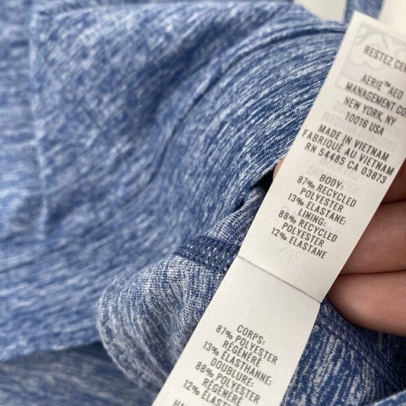 Aerie Sports Bra XL The Hugger Stretch Medium Support Blue Racerback OFFLINE - Picture 9 of 10